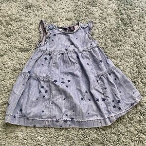 GAP Baby Girl Denim Star Print Dress | Size 12-18 Months